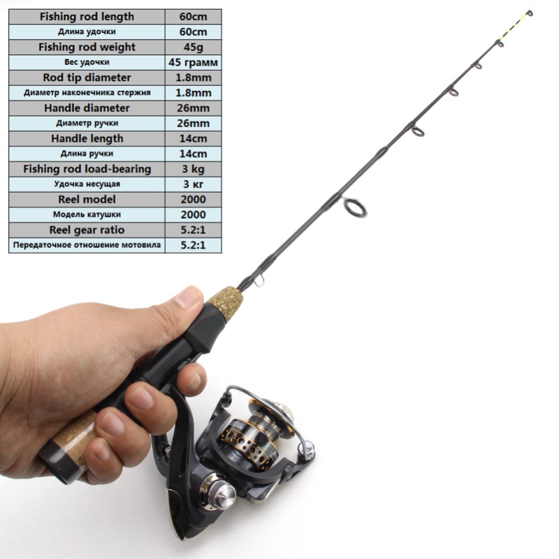 60cm 2 końcówki wędki Kołowrot – Ice Fishing Reel recenzja i cena